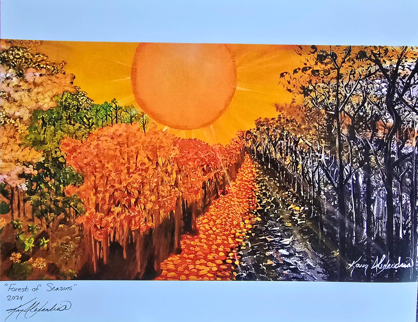 Art Print of 2024 Acrylic Painting "Forest of Seasons"