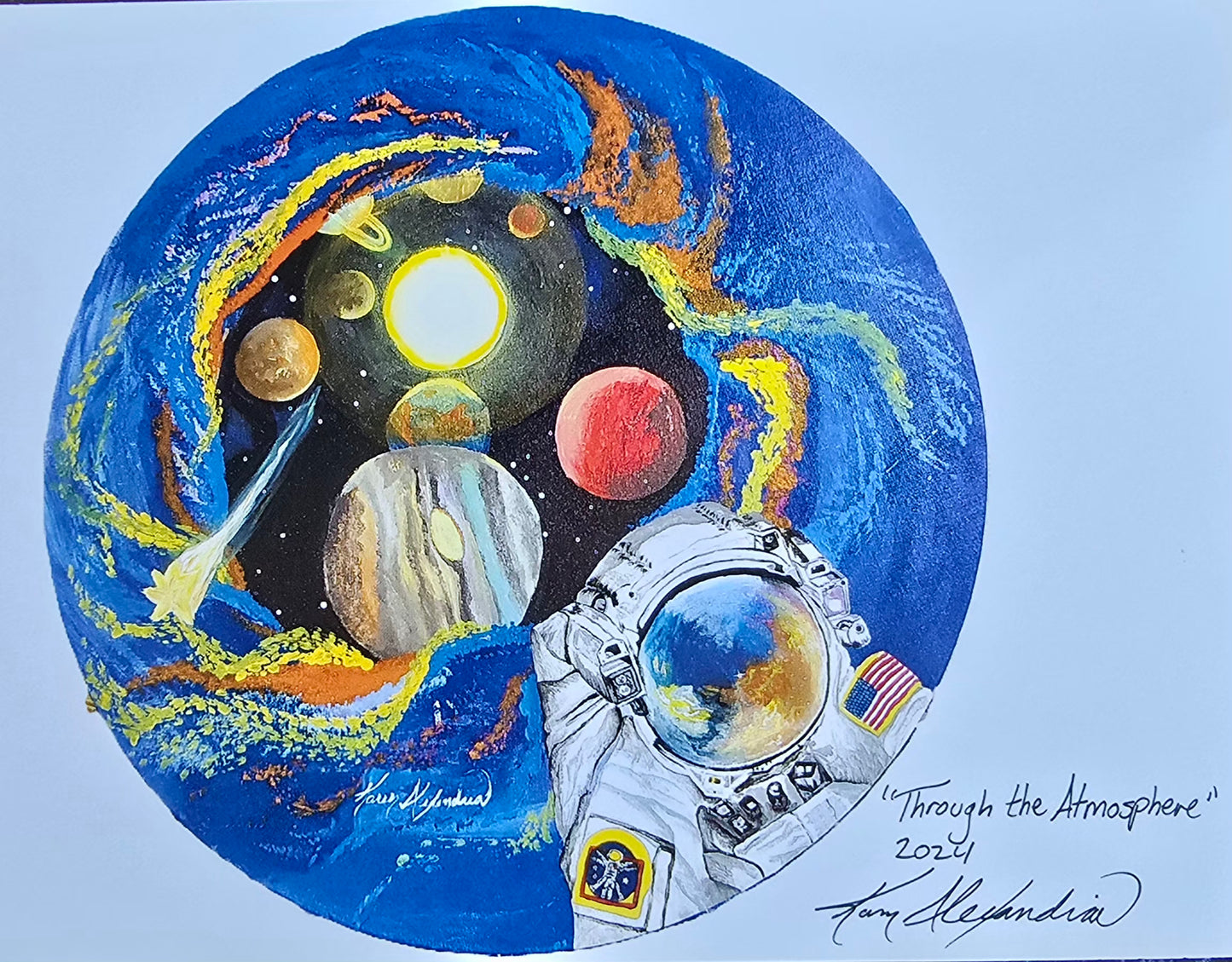 Art Print of 2024 Acrylic Painting "Through the Atmosphere"