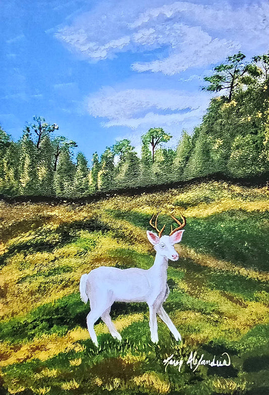 Art Print of 2024 Acrylic Painting "Albino Buck"